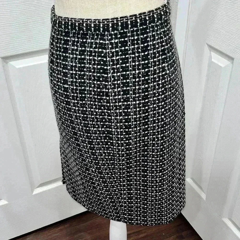 Michael Kors Tweed pencil skirt with side split, zip side closure: career wear